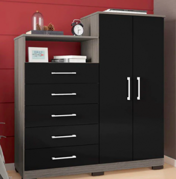 Cômoda Bartira 5 Gavetas 2 Portas