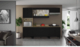 Montagem de Cozinha Modulada 3 Peças 7 Portas 1 Gaveta Itamaxi Itatiaia – Preto