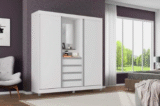 Montagem de Guarda-Roupa Bartira Fortaleza II com 2 Portas de Correr e 4 Gavetas