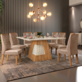 Orçamento para montagem de Conjunto de Mesa 8 Cadeiras Tampo MDF e Vidro