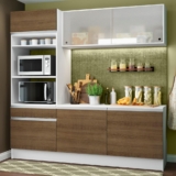 Montagem de Cozinha Compacta Madesa Topazio com balcão e tampo