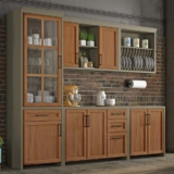 Montagem de Cozinha Completa 5 Peças Camponesa Nesher Móveis Amadeirado Freijó/Fendi