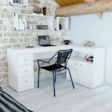 Orçamento de Escrivaninha Caemmun Job 2 Portas 3 Gavetas – Branco