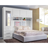 Montagem de Guarda-Roupa Casal 4 Portas Brilho Duster-Albatroz Branco